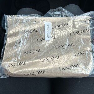 Lancôme Bag Makeup Clutch Medicine Zipper Gold Stainglass Pattern NEW